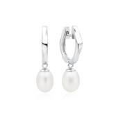Cercei rotunzi argint cu perle naturale albe DiAmanti SK22218EL_W-G